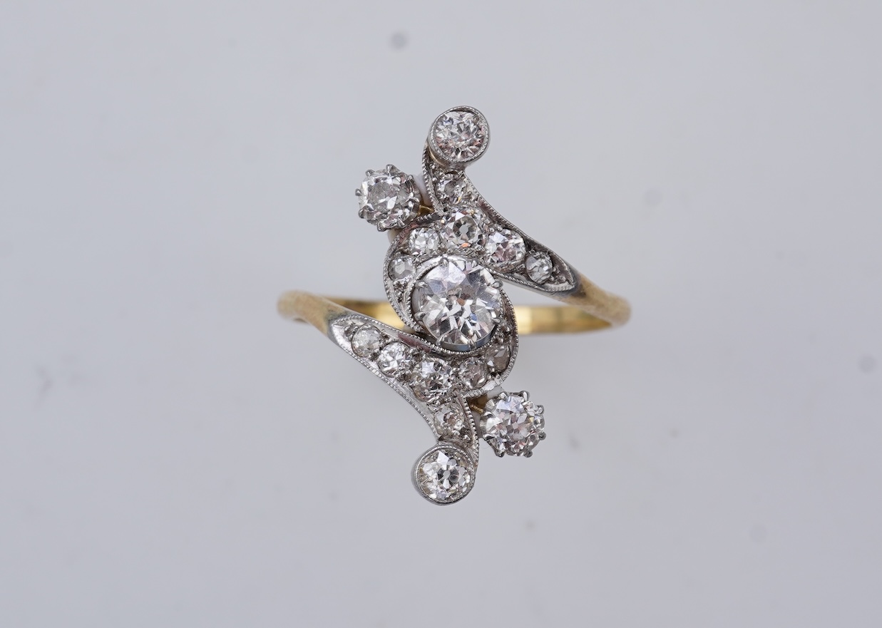 An Art Nouveau diamond ring, early 20th century
